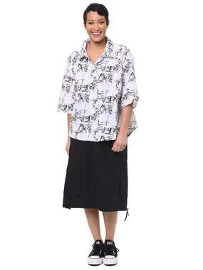 NWT Tulip Alice Oversized Shirt White Etching Cotton Button Down XXL